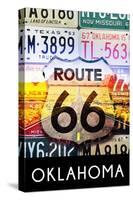 Oklahoma - Route 66 License Plates-Lantern Press-Stretched Canvas