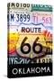 Oklahoma - Route 66 License Plates-Lantern Press-Stretched Canvas