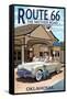 Oklahoma - Route 66 - Service Station-Lantern Press-Framed Stretched Canvas