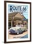 Oklahoma - Route 66 - Service Station-Lantern Press-Framed Art Print