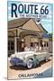 Oklahoma - Route 66 - Service Station-Lantern Press-Mounted Art Print