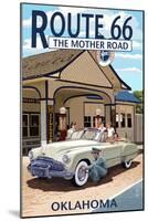 Oklahoma - Route 66 - Service Station-Lantern Press-Mounted Art Print