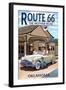 Oklahoma - Route 66 - Service Station-Lantern Press-Framed Art Print