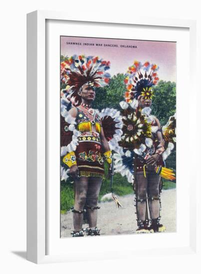 Oklahoma - Shawnee Indian War Dancers-Lantern Press-Framed Art Print