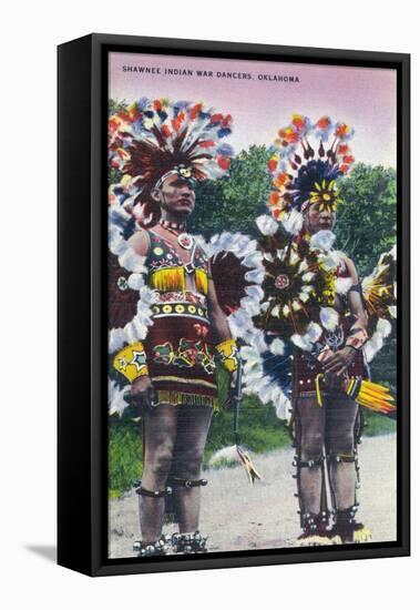 Oklahoma - Shawnee Indian War Dancers-Lantern Press-Framed Stretched Canvas