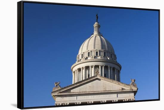 Oklahoma State Capitol Building, Oklahoma City, Oklahoma, USA-Walter Bibikow-Framed Stretched Canvas