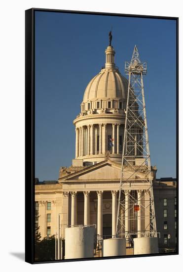 Oklahoma State Capitol Building, Oklahoma City, Oklahoma, USA-Walter Bibikow-Framed Stretched Canvas