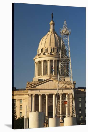 Oklahoma State Capitol Building, Oklahoma City, Oklahoma, USA-Walter Bibikow-Stretched Canvas