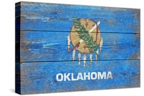 Oklahoma State Flag - Barnwood Painting-Lantern Press-Stretched Canvas