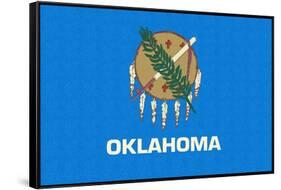 Oklahoma State Flag-Lantern Press-Framed Stretched Canvas