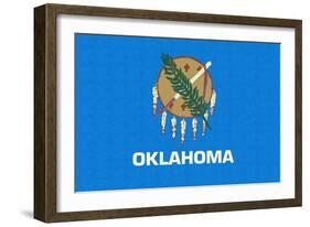 Oklahoma State Flag-Lantern Press-Framed Art Print