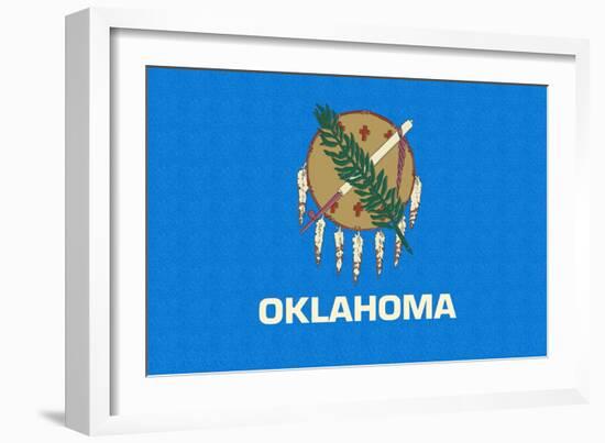 Oklahoma State Flag-Lantern Press-Framed Art Print