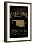 Oklahoma State Pride - Gold on Black-Lantern Press-Framed Art Print