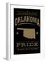 Oklahoma State Pride - Gold on Black-Lantern Press-Framed Art Print