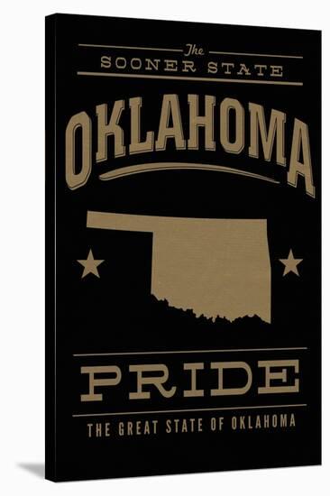 Oklahoma State Pride - Gold on Black-Lantern Press-Stretched Canvas
