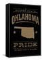 Oklahoma State Pride - Gold on Black-Lantern Press-Framed Stretched Canvas