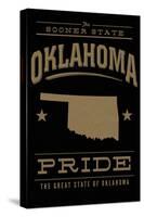 Oklahoma State Pride - Gold on Black-Lantern Press-Stretched Canvas