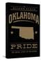 Oklahoma State Pride - Gold on Black-Lantern Press-Stretched Canvas