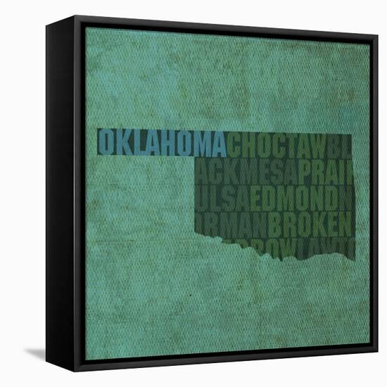 Oklahoma State Words-David Bowman-Framed Stretched Canvas