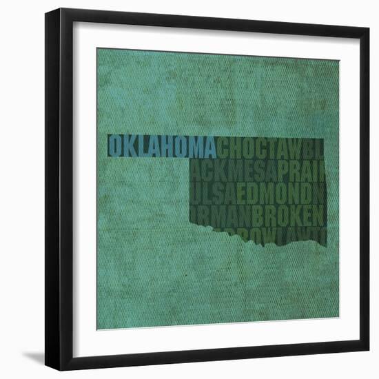 Oklahoma State Words-David Bowman-Framed Giclee Print