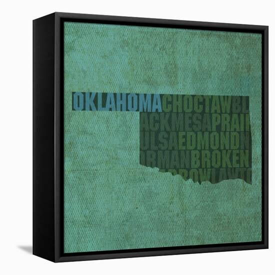 Oklahoma State Words-David Bowman-Framed Stretched Canvas