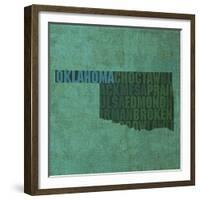 Oklahoma State Words-David Bowman-Framed Giclee Print