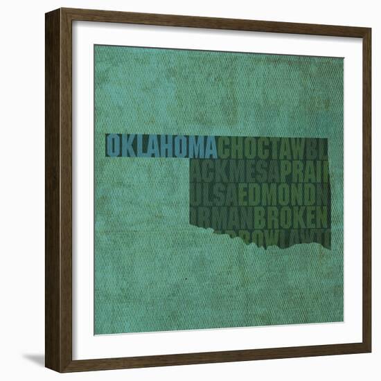 Oklahoma State Words-David Bowman-Framed Giclee Print