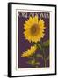 Oklahoma - Sunflowers - Letterpress-Lantern Press-Framed Art Print