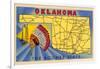 Oklahoma, The Sooner State, Map-null-Framed Art Print