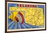 Oklahoma, The Sooner State, Map-null-Framed Art Print