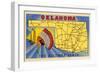 Oklahoma, The Sooner State, Map-null-Framed Art Print