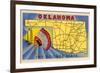 Oklahoma, The Sooner State, Map-null-Framed Premium Giclee Print