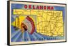 Oklahoma, The Sooner State, Map-null-Framed Stretched Canvas