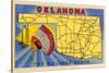 Oklahoma, The Sooner State, Map-null-Stretched Canvas