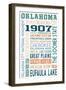 Oklahoma - Typography-Lantern Press-Framed Art Print