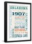 Oklahoma - Typography-Lantern Press-Framed Art Print