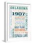 Oklahoma - Typography-Lantern Press-Framed Art Print