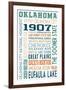 Oklahoma - Typography-Lantern Press-Framed Art Print