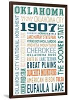 Oklahoma - Typography-Lantern Press-Framed Art Print