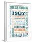 Oklahoma - Typography-Lantern Press-Framed Art Print