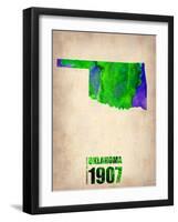 Oklahoma Watercolor Map-NaxArt-Framed Art Print