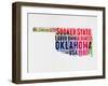 Oklahoma Watercolor Word Cloud-NaxArt-Framed Art Print