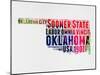 Oklahoma Watercolor Word Cloud-NaxArt-Mounted Art Print