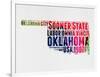 Oklahoma Watercolor Word Cloud-NaxArt-Framed Art Print