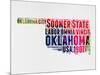 Oklahoma Watercolor Word Cloud-NaxArt-Mounted Art Print