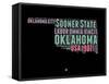 Oklahoma Word Cloud 1-NaxArt-Framed Stretched Canvas