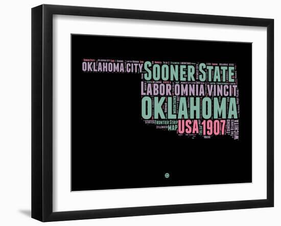 Oklahoma Word Cloud 1-NaxArt-Framed Art Print