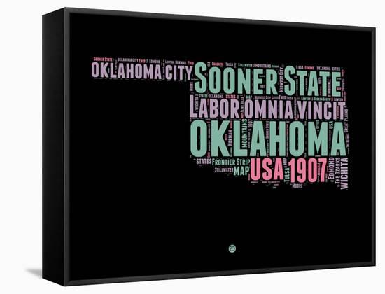 Oklahoma Word Cloud 1-NaxArt-Framed Stretched Canvas