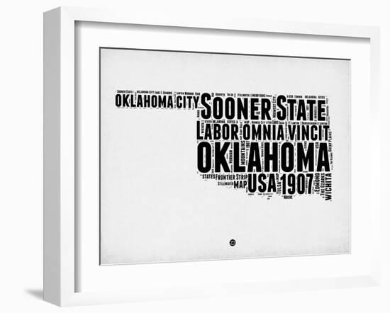 Oklahoma Word Cloud 2-NaxArt-Framed Art Print