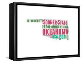 Oklahoma Word Cloud Map-NaxArt-Framed Stretched Canvas